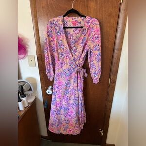 Lilly Pulitzer Sheila 3/4 sleeve wrap dress EUC